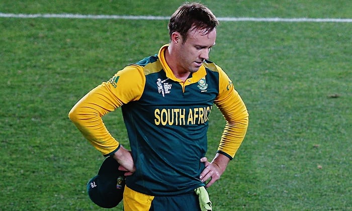 South Africa's AB de Villiers has been ruled out