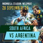 South Africa vs Argentina in the Rugby Championship 2024